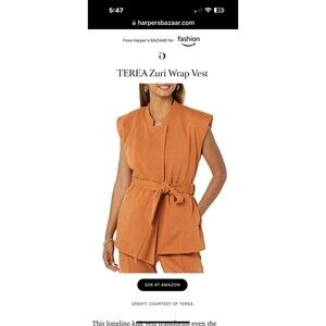 Terea By Andrea Pitter Zuri Wrap vest nwt sz large